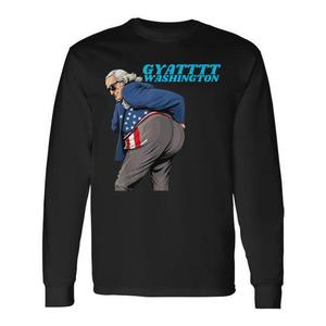 T-Shirt a Maniche Lunghe Gyat Washington Unisex con Stampa Digitale, Taglia Adulto, Promozionale - Product Image 1