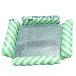 TANYOZHE <b>Inflatable</b> Floating Lounger 4-Tube Diagonal Stripe Recliner Pool <b>Float</b> Water Lounge Chair - Product Image 4