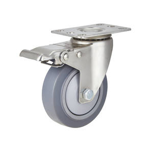 Alta Qualidade 4tpr 90Kg Capacidade de Carga Giratória Médio Duty Rodízio Rodas Placa De Aço Inoxidável Rodízio Rodas - Product Image 3