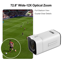4K 60FPS 12X Zoom Optik NDI | Kamera PTZ HX2 dengan Mikrofon Terintegrasi Sensor CMOS 3G-SDI HDMI USB 3.0 untuk Siaran Langsung Olahraga di Stadion