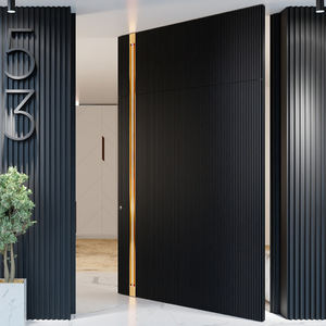 Puertas DE SEGURIDAD DE ACERO INOXIDABLE sólidas de entrada principal exterior resistente antirotura residencial moderna de gama alta a medida recientemente - Product Image 5