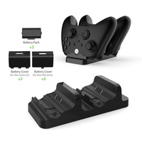 Base de Carga para Xbox ONE X/SLIM/Xbox Series X/S, Cargador Inalámbrico y con Cable para Dos Controles, Cubierta de Batería Mejorada