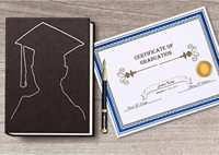 Papier de certificat avec bordure en feuille bleue, certificats de différentes tailles pour la remise des diplômes