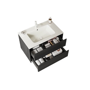 Meuble-lavabo mural flottant moderne <span class=keywords><strong>de</strong></span> luxe Guanda, 30 pouces, vasque en céramique blanche, panneau <span class=keywords><strong>de</strong></span> contreplaqué, durable, facile à nettoyer - Product Image 5