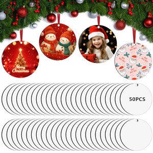Ornements de <span class=keywords><strong>Noël</strong></span> vierges en MDF double face pour sublimation, livraison gratuite depuis l'entrepôt américain, en vrac, pour loisirs créatifs DIY - Product Image 1