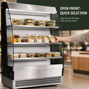 <span class=keywords><strong>Vitrine</strong></span> réfrigérée ouverte pour plats préparés, salades et aliments frais - Product Image 4