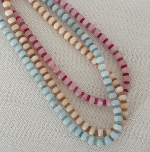 Collar Bohemio de Piedra Natural Nueva Joyería de Cuentas DIY Collar de Piedras Naturales Coloridas de Acero Inoxidable de 18k Resistente al Agua - Product Image 3