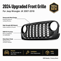 Grille avant Wind Winner 2024 améliorée en ABS noir mat pour Jeep Wrangler JK 2007-2017, mise à niveau vers la grille avant JL 2024