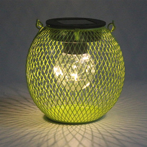 Lampe solaire de jardin en forme de boîte de conserve verte en maille, LED, étanche, décoration extérieure - Product Image 2