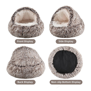 מפעל זול נוח שינה עמוקה חמוד חתול מערת מערת מיטה מזרן חום ארוך קטיש כלב שריטת מיטה בחורף הבית חם הבית - Product Image 5