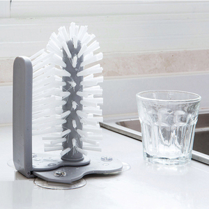 Cup Scrubber Glass Cleaner Lazy Bottles Brush Sink Kitchen Accessories 2 in 1 Drink Mug <b>Wine</b> Suction Cup Cleaning Brush Gadgets - Product Image 1