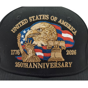 Gorra de Algodón con Bordado Personalizado, Gorra de Sarga con Bordado de América 250, Gorras del Aniversario de los Estados Unidos 250 con Personalización - Product Image 2
