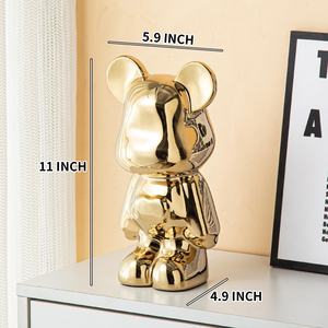 Commercio all'ingrosso di alta qualità popolare oro amore cuore forma di orso in ceramica moneta moneta banca per la vendita - Product Image 2