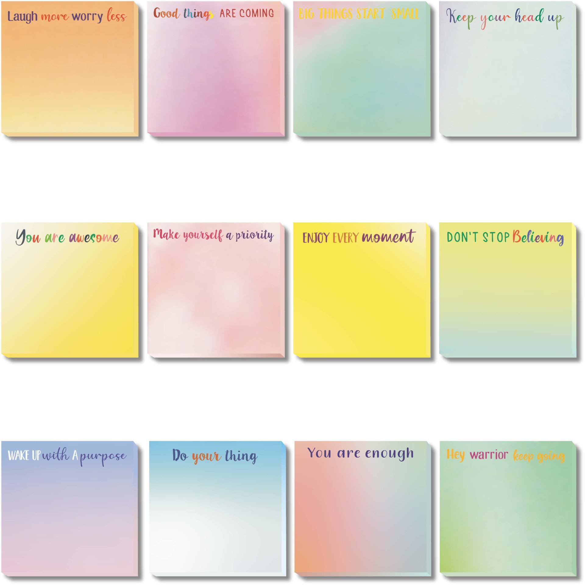 12-color gradient sticky notes