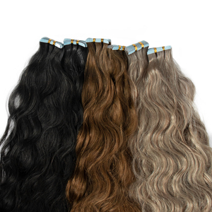 New arrival Chất lượng cao bán buôn băng trong phần mở rộng tóc lớp biểu bì phù hợp nguyên liệu Ấn Độ tự nhiên sóng tóc - Product Image 3