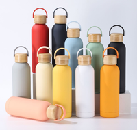 350 500 750 1000ml Bouteille d'eau isolée sous vide en acier inoxydable Poignée en silicone Tasse de voyage réutilisable Boissons chaudes et froides