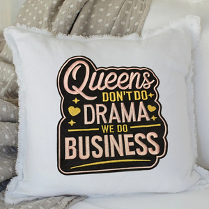 Toppe Ricamate in Tessuto con Design 'Queens Don't Do Drama' Pronte da Applicare con Ferro da Stiro, Prezzo all'Ingrosso, Alta Qualità - Product Image 5