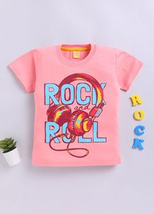 T-shirt en coton imprimé Rock and Roll pour enfants, vêtements d'été décontractés à manches courtes pour garçons, T-shirt doux, respirant et confortable - Product Image 3