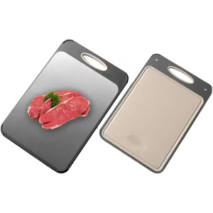 Planche à découper en acier inoxydable double face, planche à découper pour la cuisine, planche à découper en plastique de qualité alimentaire - Product Image 2