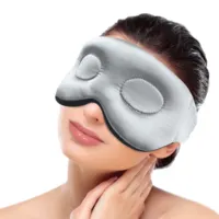 Подушка для глаз из натурального льна, компрессионная утяжеленная маска для глаз с подогревом и шариками из глины 3D для микроволновки