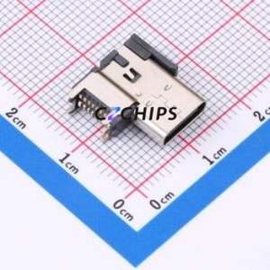 HC-TYPE-C-16P-072A USB Connector SMD Connector ( Connector Type: Type-C )( Gender: Female )( Mounting Type: Side Mount ) - Product Image 1