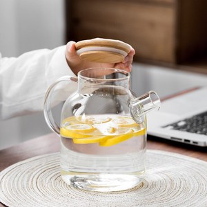 Tetera de Vidrio Simple de 600ml, 1000ml, 1800ml con Tapa de Bambú para Té de Hojas Sueltas y Té de Flores - Product Image 3