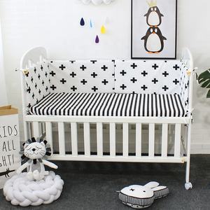 Bajo <span class=keywords><strong>Precio</strong></span> ajustable de 100% algodón orgánico del bebé cama cuna ropa de cama parachoques conjunto - Product Image 5