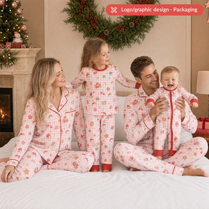 <strong>Christmas</strong> Bamboo <strong>Family</strong> <strong>Matching</strong> <strong>Pajamas</strong> Custom Pattern OEKO-TEX Certified Bamboo Clothes Manufacturer - Product Image 1