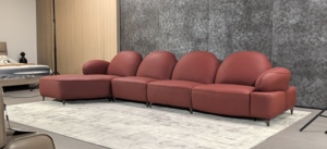 Juego de Muebles de Sala de Estar de Alta Gama con Asientos Cómodos, Personalizables, de Diseño Moderno y Original, en Cuero Grueso - Product Image 2