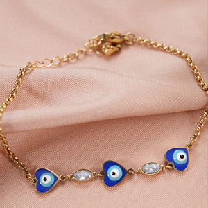 18K altın kaplama paslanmaz çelik emaye şeytan göz bileklik kalp Charm Trendy zarif tasarım özelleştirilebilir sevgililer hediye kadınlar - Product Image 1