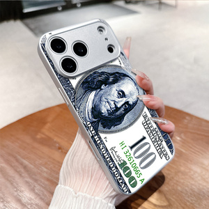 Funda para <span class=keywords><strong>iPhone</strong></span> 17 Pro Max con Diseño de Billete de Cien Dólares, Nueva Funda Protectora Unisex de Vidrio Templado Anti-caídas con Cobertura Total - Product Image 3