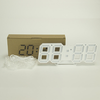 Reloj de Pared Digital LED 3D con Pantalla Grande para Pasillo Moderno EMAF, Reloj de Escritorio con Calendario, Decoración para Hogar, Oficina, Bar, Restaurante