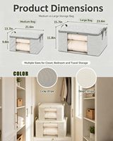 Boîte de rangement pliable pour dortoir, pour vêtements, couettes, couvertures, literie et organisateur de vêtements avec poignées, sacs de rangement pour couettes pour armoire et placard