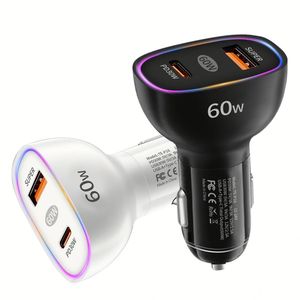 ที่ชาร์จในรถยนต์ 60W ขายดีที่สุด ชาร์จเร็ว อะแดปเตอร์แปลงไฟ A+C ช่องเสียบ Type C สำหรับสมาร์ทโฟน - Product Image 6