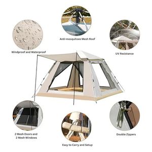 Tente de camping automatique pliable pour grande famille, imperméable et coupe-vent, pour la randonnée en plein air, en Oxford 210D - Product Image 1