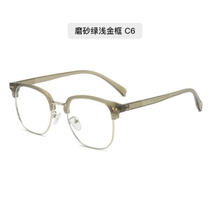 Montures de lunettes rectangulaires semi-cerclées, verres en résine, légers, anti-UV, unisexes, correction de la vue C6 - Product Image 1