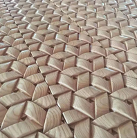 Panneau mural décoratif en bois d'absorption acoustique Dernier design créatif Panneau sculpté en bois pur