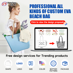 Bolso de playa Eva de viaje impermeable a la moda de verano, bolsos con logotipo personalizado con patrón de cubo, cierre de cubierta, bolsas de compras recicladas - Product Image 4