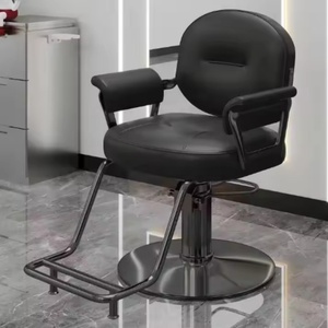 Silla de Maquillaje Ajustable de Acero Inoxidable, Silla de Peluquería, Silla de Estilista Dorada para Salón de Belleza - Product Image 4