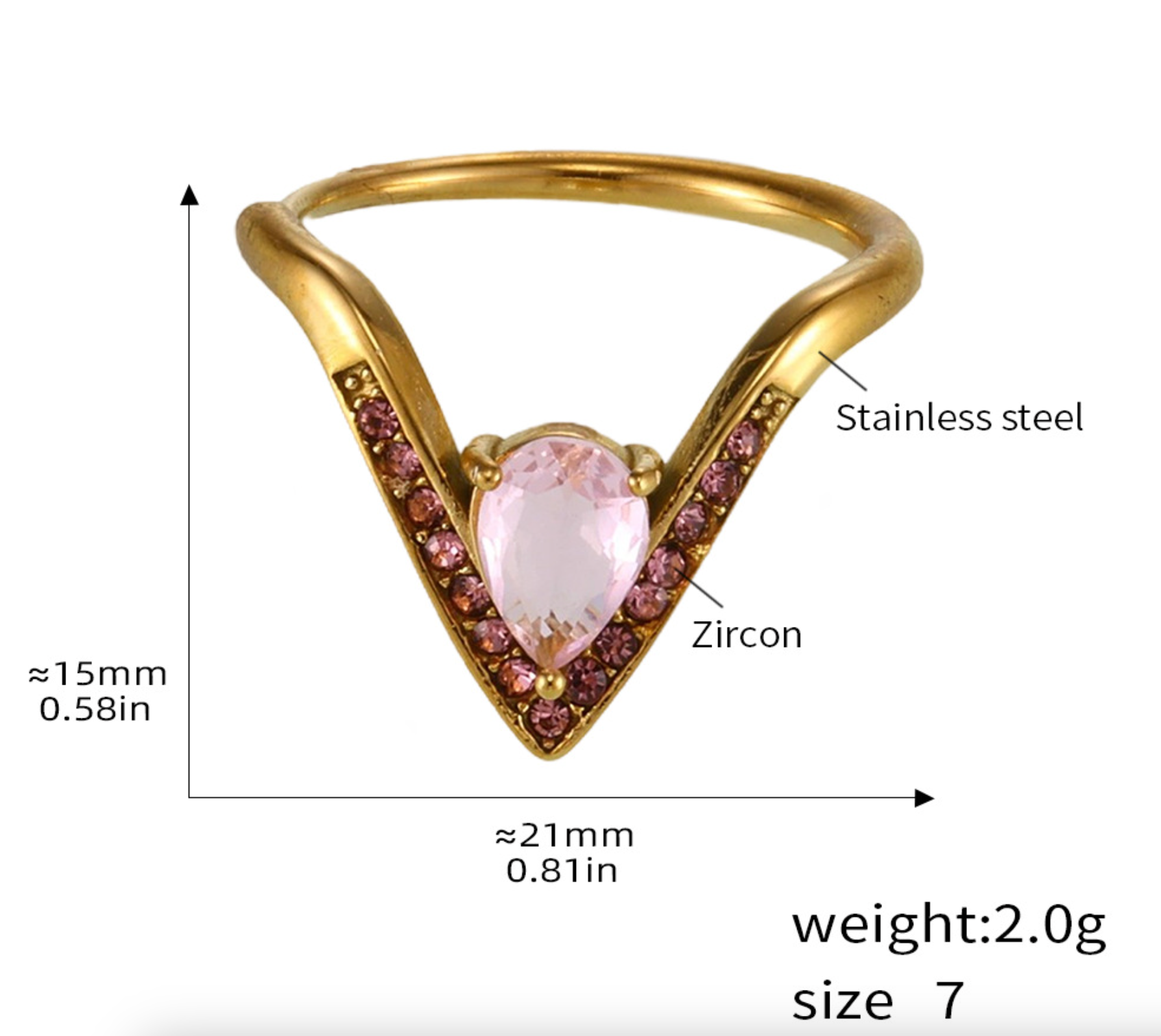 Or + Zircon rose