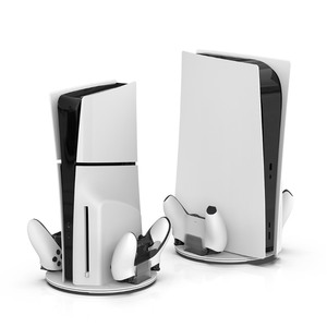 Vertical Stand <strong>Charging</strong> <strong>Dock</strong> Station for <strong>PS5</strong>/Slim Console <strong>Controller</strong> Charger Stand <strong>Dock</strong> with Light Storage <strong>Charging</strong> Base - Product Image 1