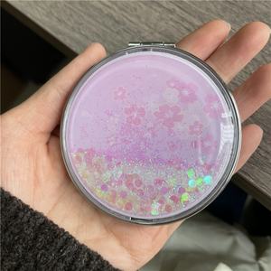 السائل حماه القط باو طوي مرآة مليء بالنجوم ليلة كاردكابتور ساكورا دولفين جرلي سلسلة مرآة جيب لامعة كريستال جولة - Product Image 4