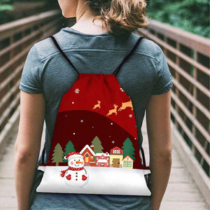 Christmas Festival <b>Drawstring</b> <b>Backpack</b> Personalized <b>Drawstring</b> Bag Water Resistant <b>Drawstring</b> Bag - Product Image 1