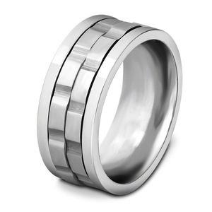 Anillo Giratorio Unisex de 9 mm con Engranajes, Acero Inoxidable 304, Joyería de Moda, Regalo, Diseño Geométrico - Product Image 1