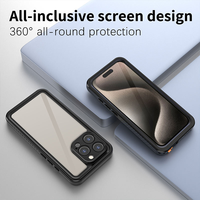 Coque de téléphone antichoc 360° tout-en-un compatible avec la charge sans fil pour iPhone 15 16 17 Pro Max avec cache-caméra coulissant