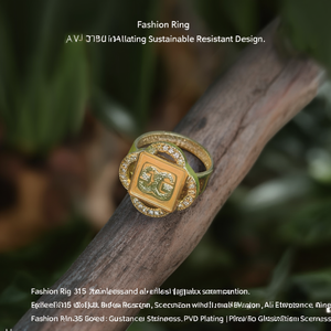 Anillo de Moda en Acero Inoxidable 316L con Baño de Oro PVD, Diseño Sostenible y Resistente - Product Image 3