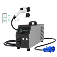Nouveau chargeur EV portable DC 7KW pour usage domestique, mobile, mural, avec prise CEE 20A CCS1 CCS2 GBT, station de charge rapide