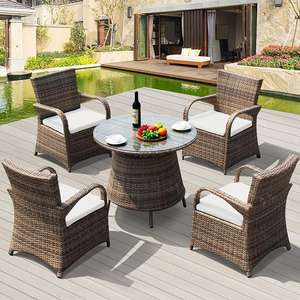 Muebles de Mimbre Modernos para Patio y Jardín, Resistentes a la Intemperie, Muebles de Jardín para Exteriores, Juego de Mesa de Comedor para Patio, Juego de Sofás de Ratán para Exteriores - Product Image 4