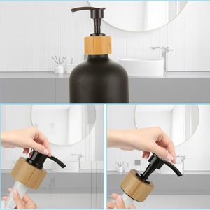 Oferta Especial: Botella de Vidrio Esmerilado Transparente de 8oz/16oz (240ml/480ml) con Gotero y Pulverizador, Tapa de Bambú, Impresión Serigráfica, para Crema para el Cuidado de la Piel - Product Image 4