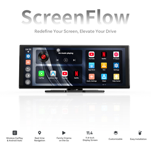 11.4インチ タッチスクリーン GPSナビゲーター 車載ポータブル ワイヤレスCarPlay Android Auto対応 Wi-Fiディスプレイ ドライブレコーダー <span class=keywords><strong>MP5</strong></span> DVR - Product Image 1